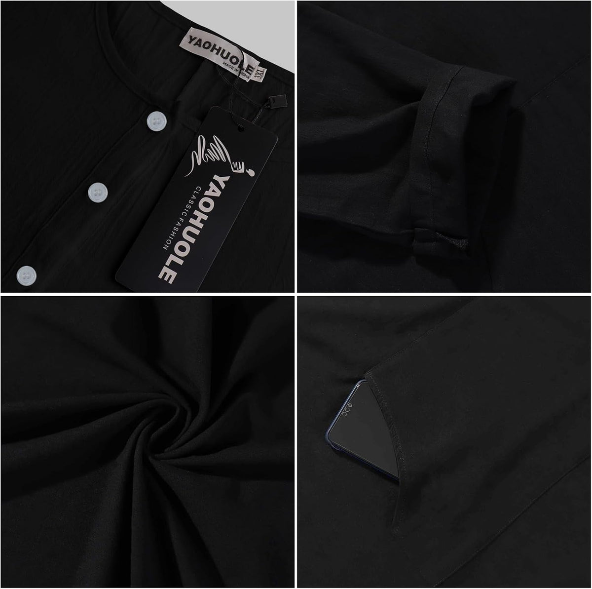 Kaftan for Men Button down Men Kaftan with Pocket Islamic Thobe for Men