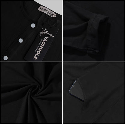 Kaftan for Men Button down Men Kaftan with Pocket Islamic Thobe for Men