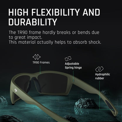 Sports Polarized Sunglasses for Men Women Flexible Frame Cycling Running Driving Fishing Mountaineering TR24