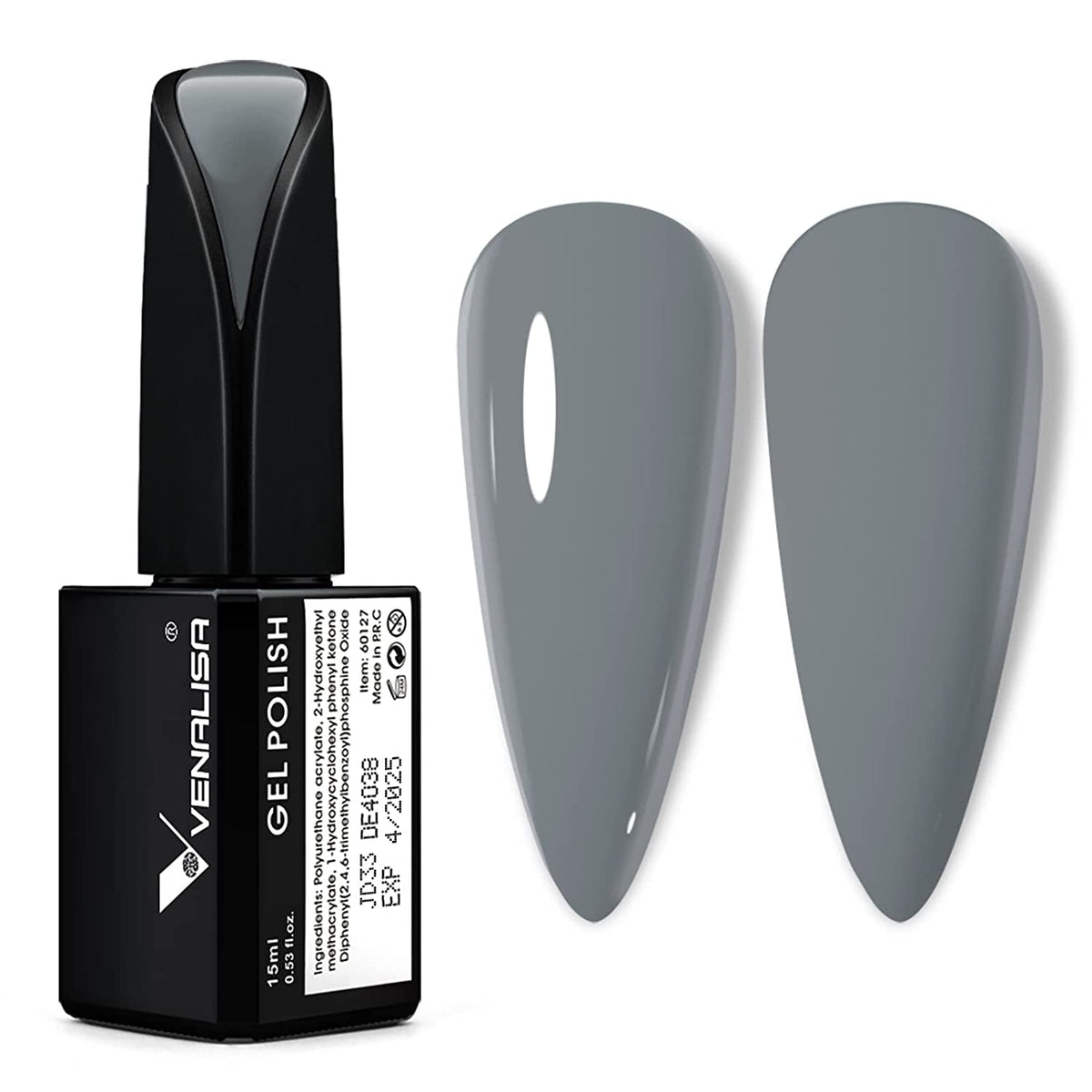 VENALISA 15ml Gel Nail Polish, Pure White Color Soak Off UV LED Nail Gel Polish Nail Art Starter Manicure Salon DIY at Home, 0.53 OZ