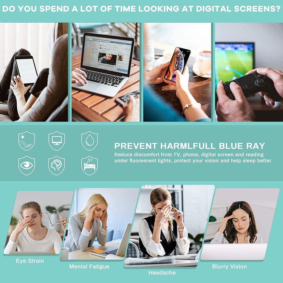 Blue Light Blocking Glasses Women/Men, Fashion Cat Eye Fake Eyeglasses UV Ray Filter Computer Gaming Glasses (Light Black Frames/Transparent Lens)
