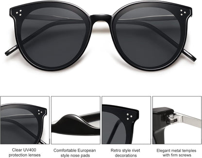 Classic Round Sunglasses Womens Mens Trendy Oversized Shades Retro Vintage Sunnies