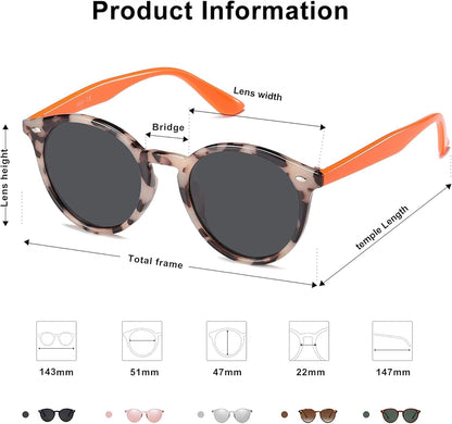 Retro round Polarized Sunglasses for Women Men Classic Vintage Sunnies SJ2069
