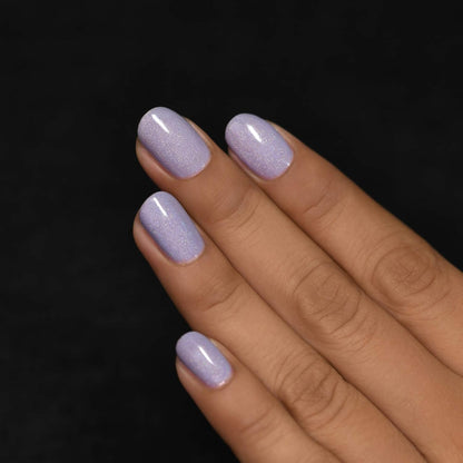 ILNP ASAP - Soft Lavender Blue Neutral Nail Polish, Subtle Holographic, Chip Resistant, 7-Free, Non-Toxic, Vegan, Cruelty Free, 12Ml