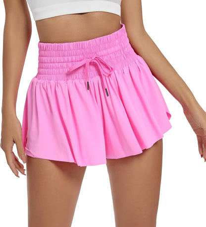 Flowy Athletic Shorts for Women Workout Running Gym Yoga High Waist Skort Sweat Skirt Cute Clothes Summer Outfits
