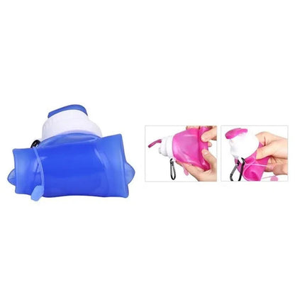 Silicone sports water bottle can be folded silicone water bag convenient travel water cup outdoor folding water bottle