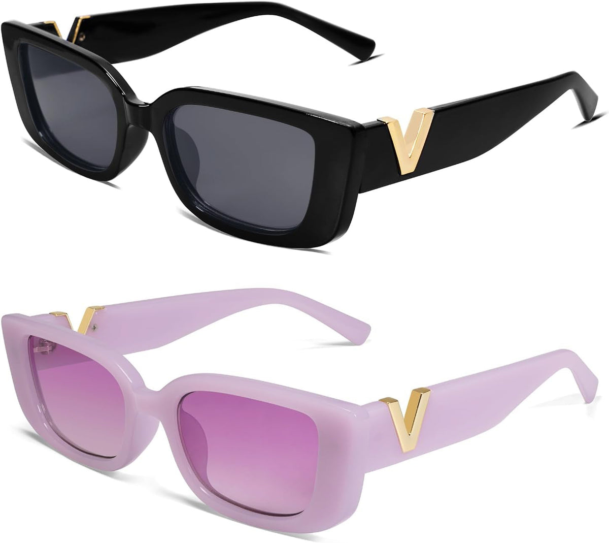 Rectangle Sunglasses for Women 90s Retro Trendy Y2K Classical Vintage Square Shades AR82037