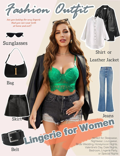 Lace Bralettes for Women Y2K Strap Bustier Cami Top V Neck Camisole Lingerie
