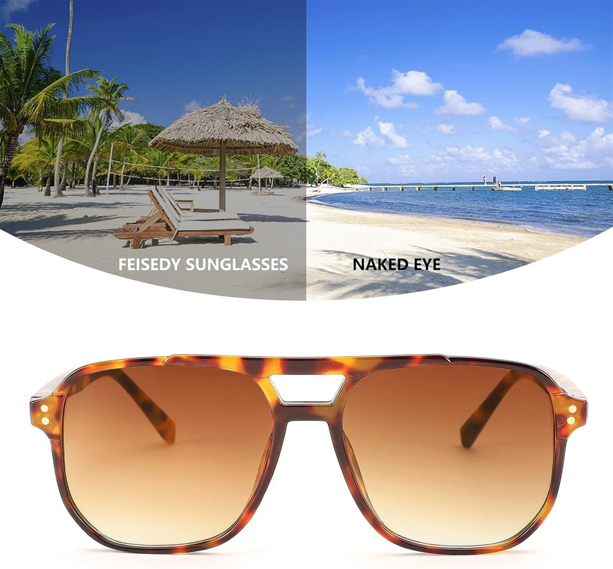 Retro Square Aviator Sunglasses Women Men 70S Vintage Trendy Plastic Frame Sun Glasses B2835