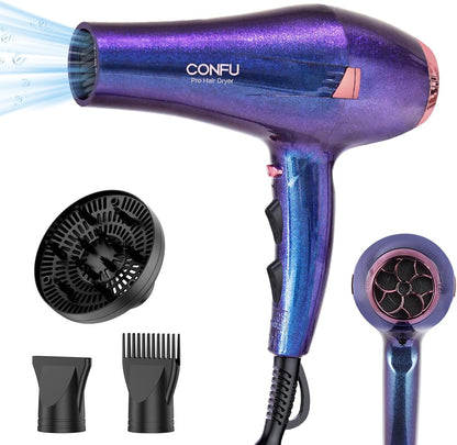 Hair Dryer, Professional Ionic Salon Blow Dryer with Diffuser for Women and Men, 5X Fast Drying, Powerful and Quiet Hair Blow Dryer for Fast & Easy Styling (1875 Watts)