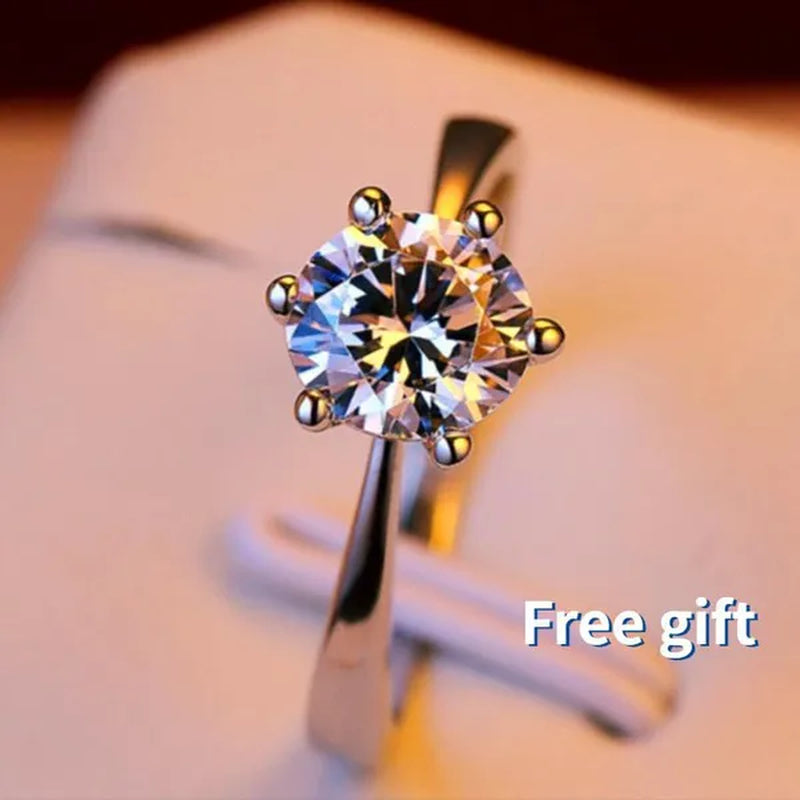 925 Sterling Silver Diamond Circle Rings Pendant Necklace for Women Daily Casual Fashion Accessories