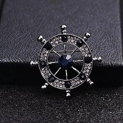 Wild Anchor Brooch Diamond Suit Collar Flower Brooch Accessories Male Navy Wind Rudder Pin Badge Buckle