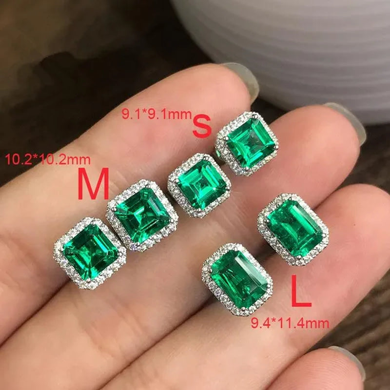 Luxury Female Elgant Emerald Earrings Fashion Gemstone Earrings Jewelry Stud Earrings for Women