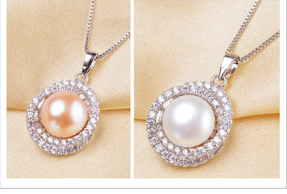 Freshwater Pearl Set Silver Ring Pearl Stud Earrings Pendant