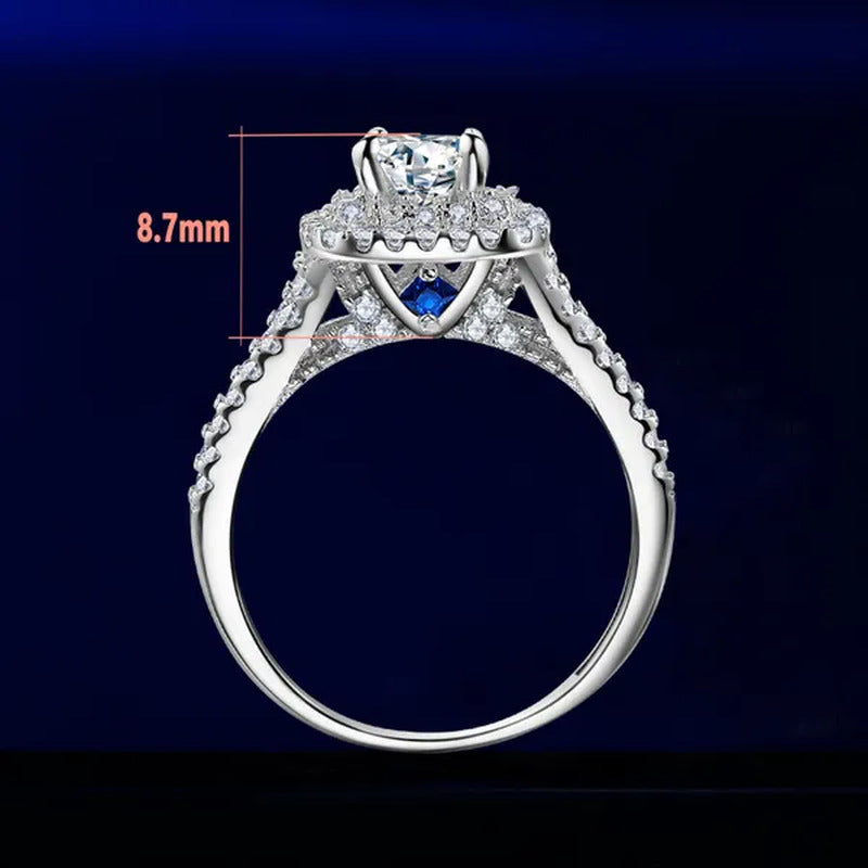 Newshe 2Pcs Wedding Ring Set Solid 925 Sterling Silver AAAAA CZ Simulate Diamond