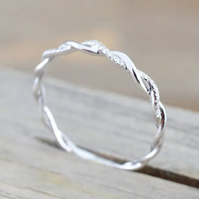 Twisted Shape,Diamond Wedding Band ,FULL Eternity Ring,Engagement Ring,Stacking