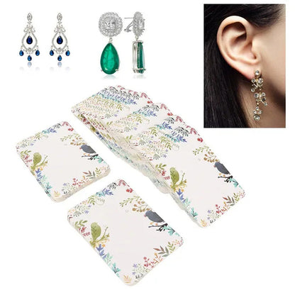 100Pcs/Set White Earring Pendant Jewellery Display Cards Cardboard Bulk NEW