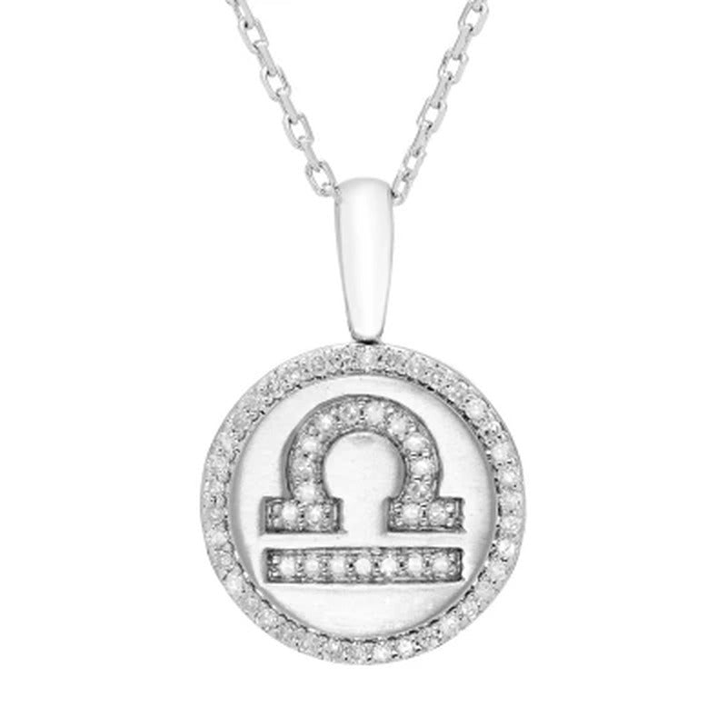 0.17 CT. T.W. Diamond Zodiac Symbol Pendant in Sterling Silver