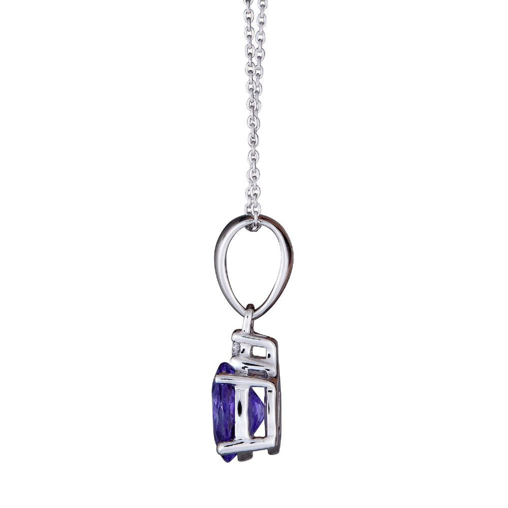 Gin & Grace 10KT WG Tanzanite and Diamond Accent Pendant Necklace