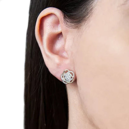0.25 CT. T.W. Diamond Love Knot Stud Earrings in 14K Yellow Gold