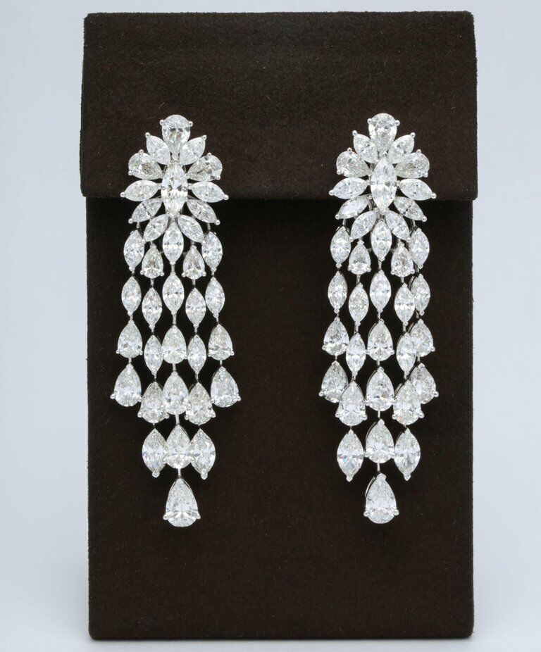 Diamond 36.41 carats of marquise and pear shape diamonds set in 18k white gold.