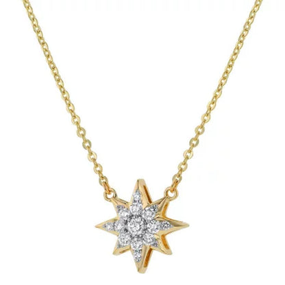S Collection 1/5 CT. T.W. Sunburst Diamond Necklace in 14K Yellow Gold