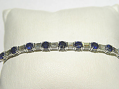 SAPPHIRE 17 STONE ROUND SHAPE DIAMOND 34 STONE BAGUETTUE