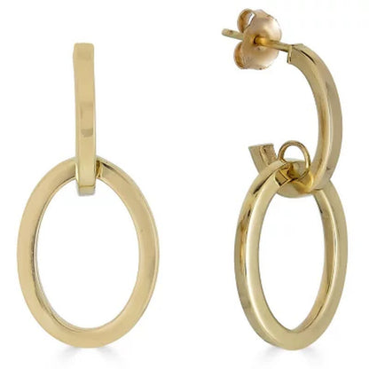 14K Yellow Gold High Polish Door Knocker Earrings