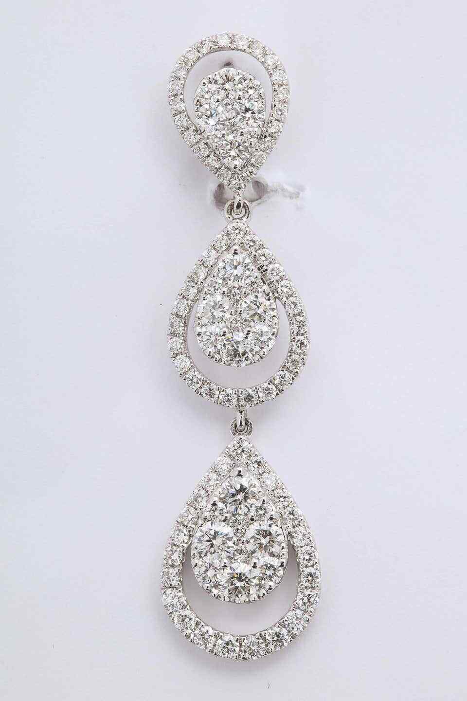 Diamond Dangle Drop Earrings