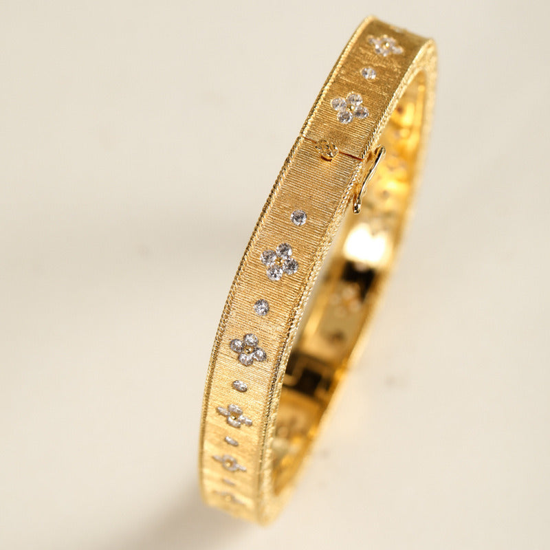 Italian Vintage Style Four-Leaf Clover Bracelet