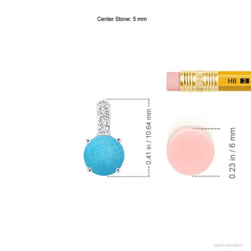 ANGARA Natural Turquoise Solitaire Pendant Necklace for Women, Girls in Sterling