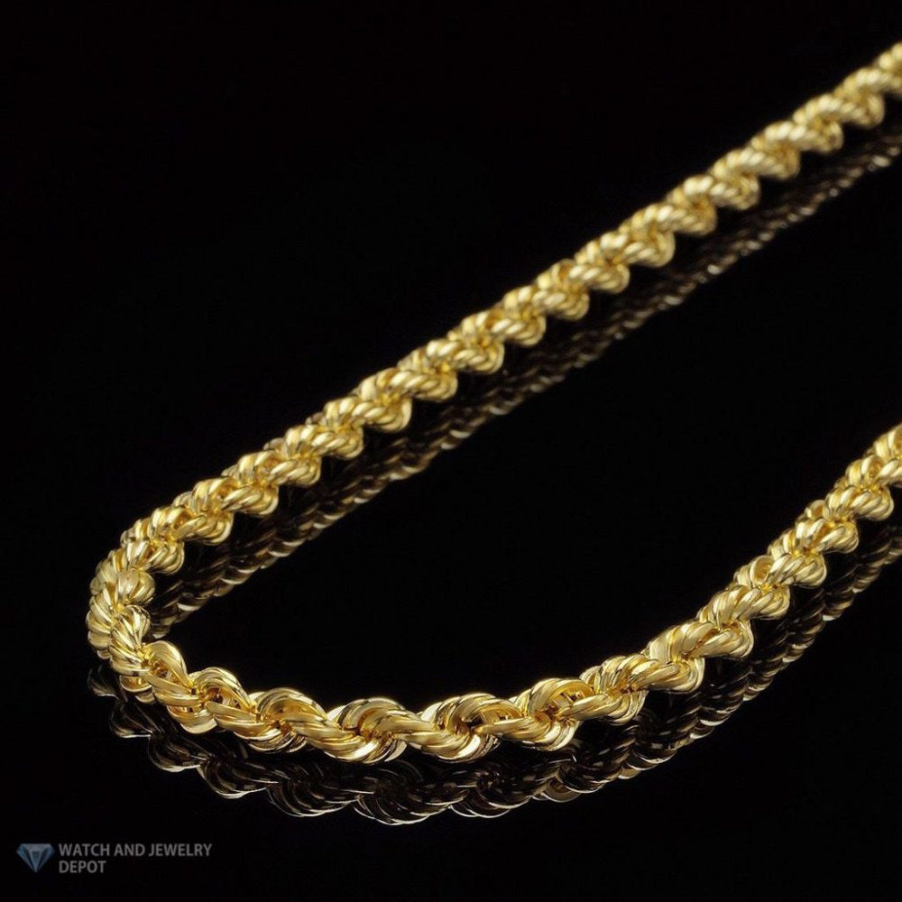 14K Yellow Gold 3.5Mm Rope Link Chain Necklace 16"-28" REAL GOLD