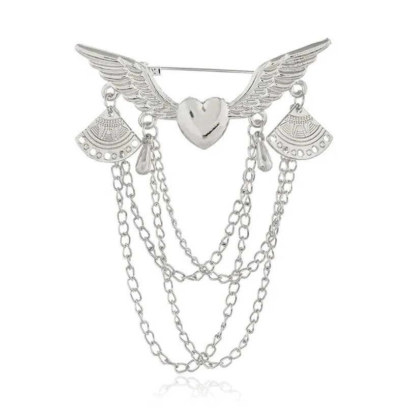 New Brooch Retro Tassel Inlaid Diamond Collar Pin Alloy Pin