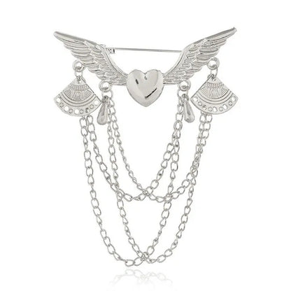 New Brooch Retro Tassel Inlaid Diamond Collar Pin Alloy Pin