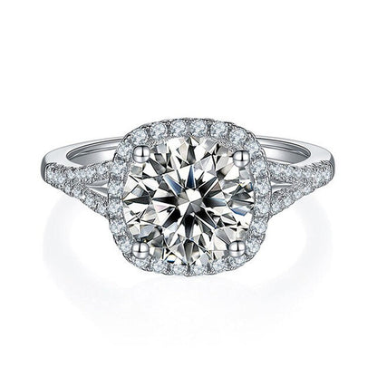 3 Carats Real Moissanite Ring 925 Sterling Silver Luxury Charms Hearts