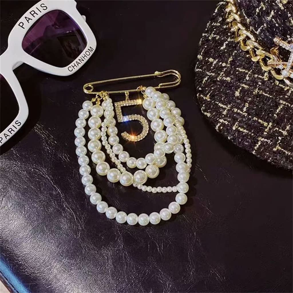 Heavy Industry Pearl Tassel Brooch Fashion Temperament Atmosphere Brooch Vintage