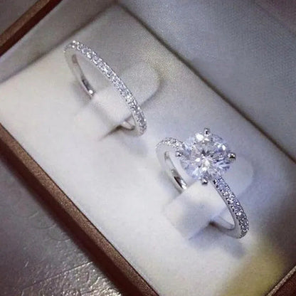 2Pcs/Set Exquisite Woman Fashion Accessories Classic 925 Sterling Silver Natural