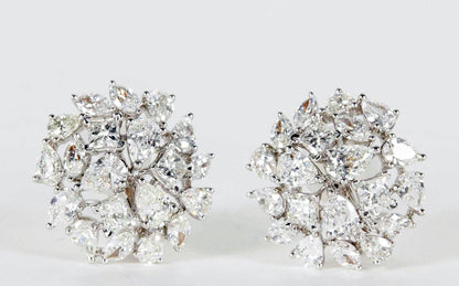 6.25 carats of F/G color VS clarity diamonds. This earring features pear, marque