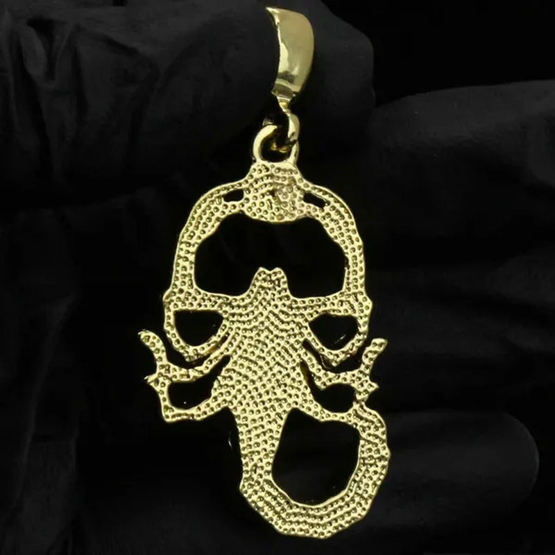 Red Ruby Scorpion Pendant 14K Gold Plated 18" Rope Choker Chain Hip Hop Style