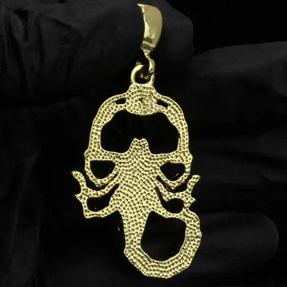 Red Ruby Scorpion Pendant 14K Gold Plated 18" Rope Choker Chain Hip Hop Style