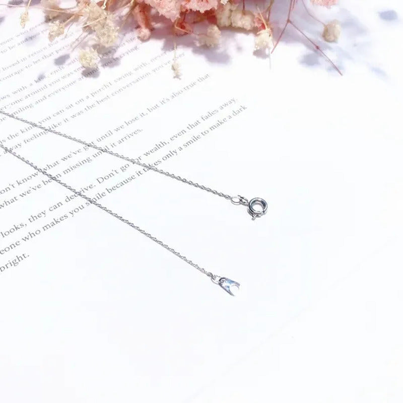Fashion Black Diamond Star Moon Necklace Simple Moon Clavicle Chain Women