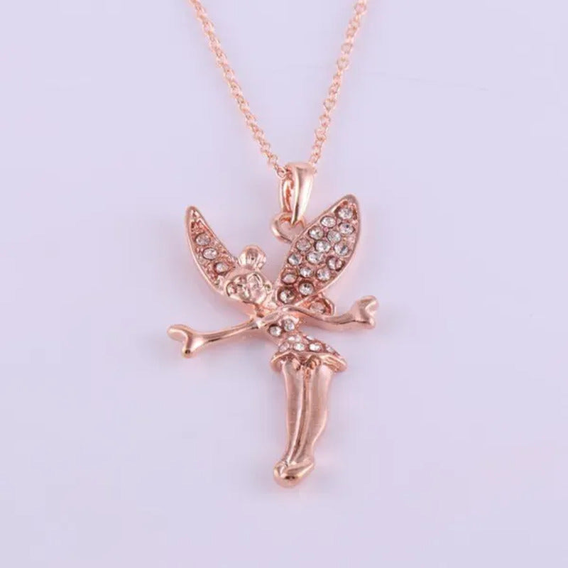 Exquisite Fashion Lovely Dancing Little Angel Pendant Necklace Women'S Zircon Ex