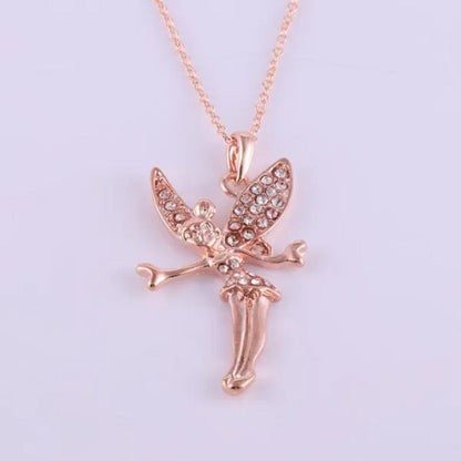 Exquisite Fashion Lovely Dancing Little Angel Pendant Necklace Women'S Zircon Ex