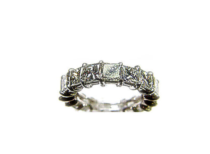 DIAMOND PRINCESS SHAPE 18 STONE ETERNITY SET BAND COMMON PRONG SET EACH DIAMOND
