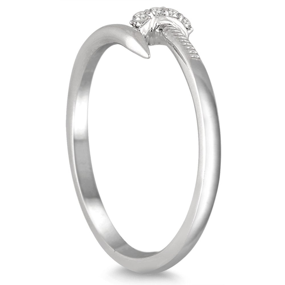 Women'S Diamond Accent Screw Ring in 14K White Gold (J-K-L Color, I2-I3 Clarity)