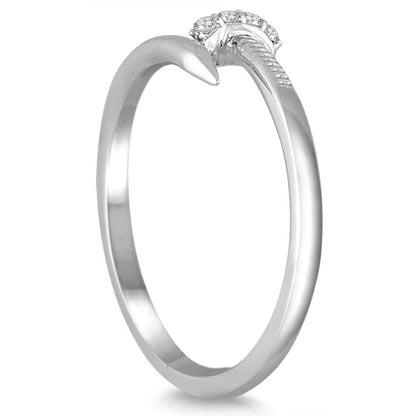 Women'S Diamond Accent Screw Ring in 14K White Gold (J-K-L Color, I2-I3 Clarity)