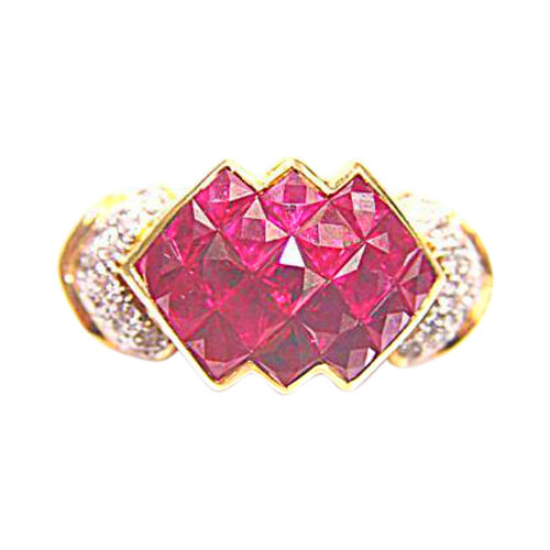 3.00 CT RUBIES FRENCH SHAPE .25 CT ROUND BRILLIANT SHAPE RUBY DIAMOND