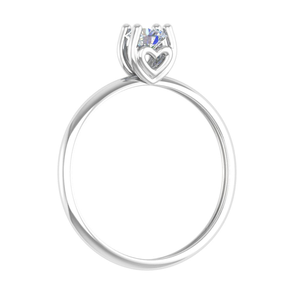 1/4 Carat 4-Prong Set Diamond Solitaire Engagement Ring Band in 10K White Gold (