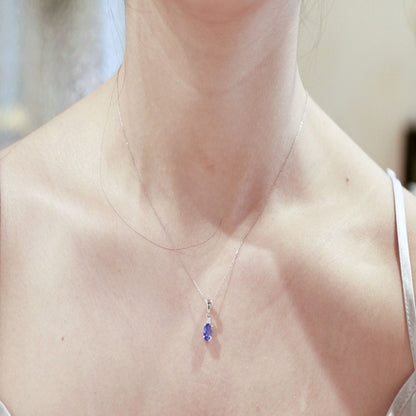Gin & Grace 10KT WG Tanzanite and Diamond Accent Pendant Necklace