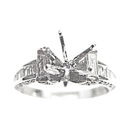 DIAMOND BAGUETTE CHANNEL SET ROUND BR FRONT BACK SET DIAMOND SETING DIAMOND RING